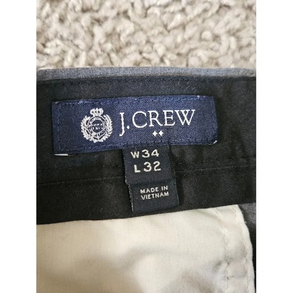 J. Crew Bedford Chino Pants Men 34x32 Gray Cotton Preppy Straight Leg